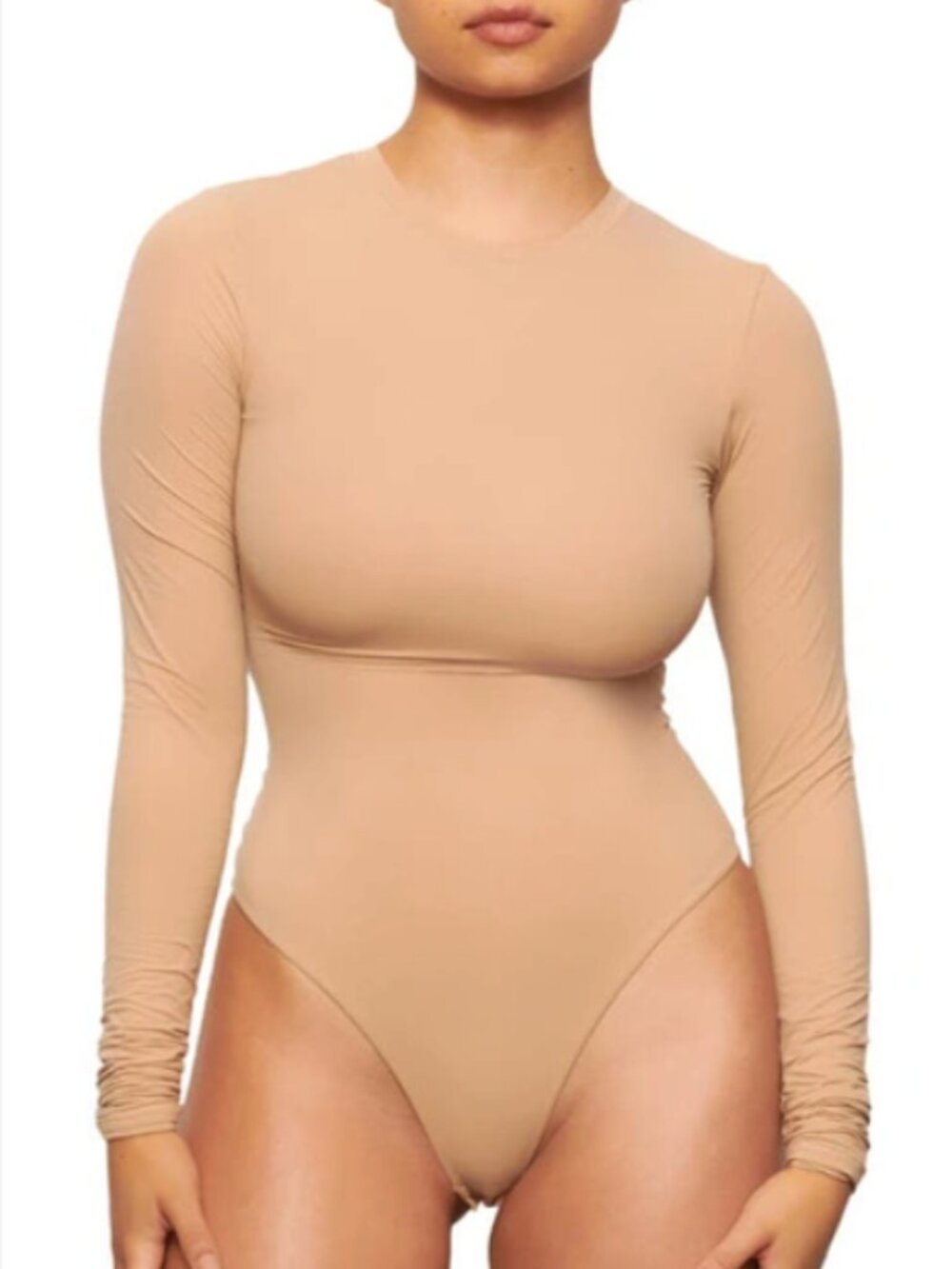 NEW SKIMS Fits Everybody Long Sleeve Crew Neck Bodysuit Clay 4X NWT